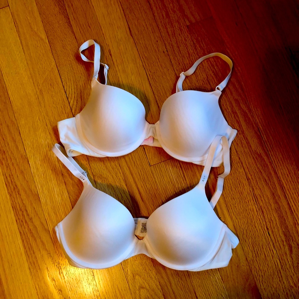 VS lined white bras